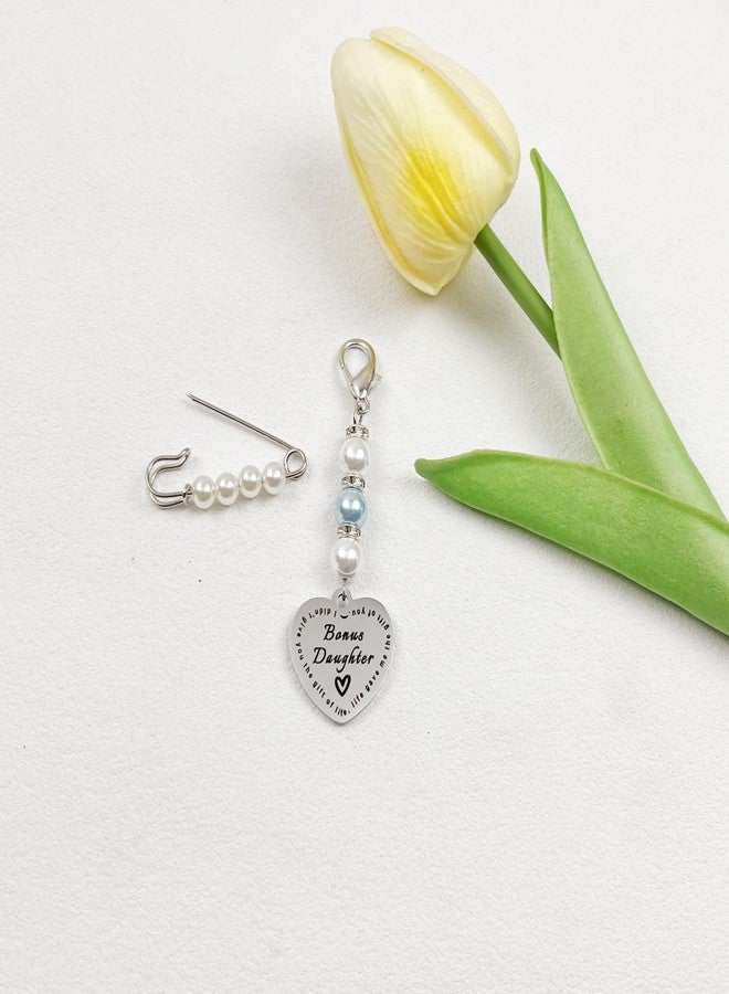 Dorla Cool Something Blue for bride Bridal Bouquet Charm for Bonus Daughter,Daughter in Law Gift from Mother in Law on Wedding Day, Bridal Shower Gift - Image 2